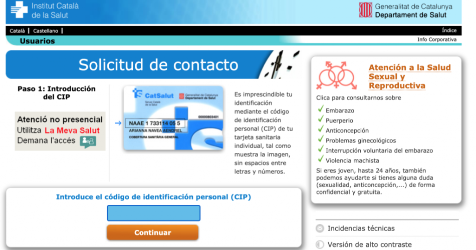 Pedir cita en Catsalud